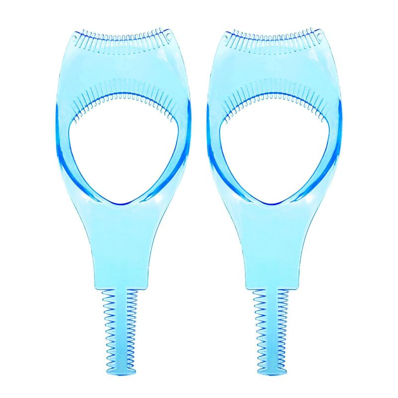 Photo 1 of **((2Pk Bundle)) Mascara Shield Guard, 2 Pcs Pink Lash Buddy Tool Mascara Guard Eye Lash Applicator, Eyelash Comb Applicator Helper Guide Card Tool (Blue)
