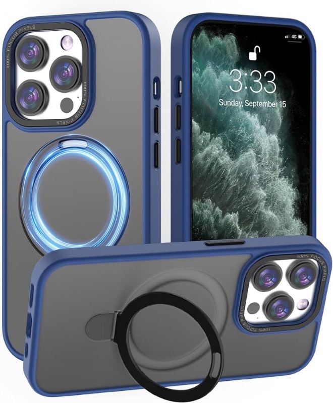 Photo 2 of **((2Pk Combo)) Designed for iPhone 14 Pro Max Case with Magnetic Invisible Stand [Compatible with MagSafe] [Military Grade Drop Protection] Shockproof Slim Translucent Matte for iPhone 14PM Case 6.7 Inch, Blue
SUNGUY USB C Extension Cable [1.5FT/0.5M], 2