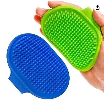 Photo 1 of 2 Pack Dog Bath Brush, Premium Cat Shampoo Brush, Soothing Massage Pet Rubber Comb, Adjustable Ring Handle, Soft Silicone Grooming Brush Suitable for Long Short Haired Dogs and Cats.
