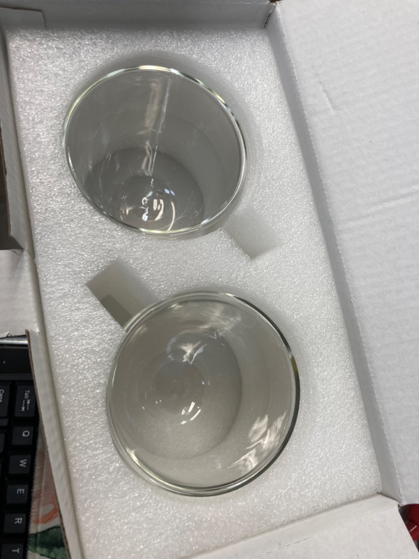 Photo 1 of 2pcs 8.5OZ/250ml Coffee Glasses Clear Insulated Coffee Mug, Glass Coffee Mug Double Wall Glass Coffee Mugs, Espresso Cup Glass Coffee Cups Double Wall Glass Tumbler For Latte Cappuccino Coffee 2 PACK 2 PCS