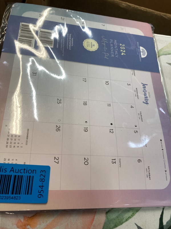 Photo 2 of 2023-2024 Magnetic Refrigerator Calendar Wall Calendar Pad by Bright Day, 18 Month 8 x 10 Inch, July 2023-December 2024, Purple Blush