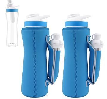 Photo 1 of 2 pcs Sleeve for Cirkul Water Bottle 22 oz include Cartridges Carrier Fit to Plastic and Stainless Steel Bottles Keep water temperature Protect your Bottle
