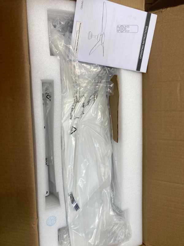 Photo 1 of 52 Inch Quiet DC Motor White Ceiling Fan with Light Remote Control, Indoor 3 Blade Modern Ceiling Fan for Bedroom Living Room