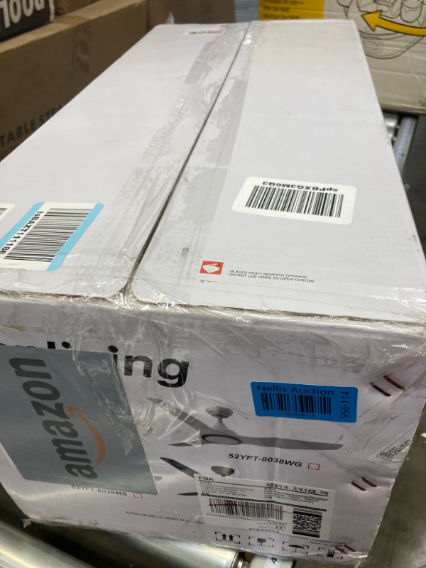 Photo 1 of 52 Inch Quiet DC Motor White Ceiling Fan with Light Remote Control, Indoor 3 Blade Modern Ceiling Fan for Bedroom Living Room