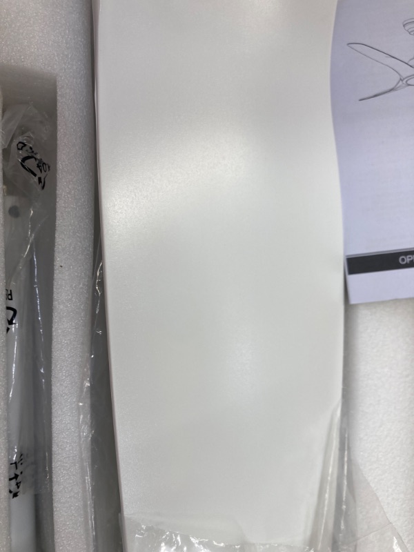 Photo 1 of 52 Inch Quiet DC Motor White Ceiling Fan with Light Remote Control, Indoor 3 Blade Modern Ceiling Fan for Bedroom Living Room