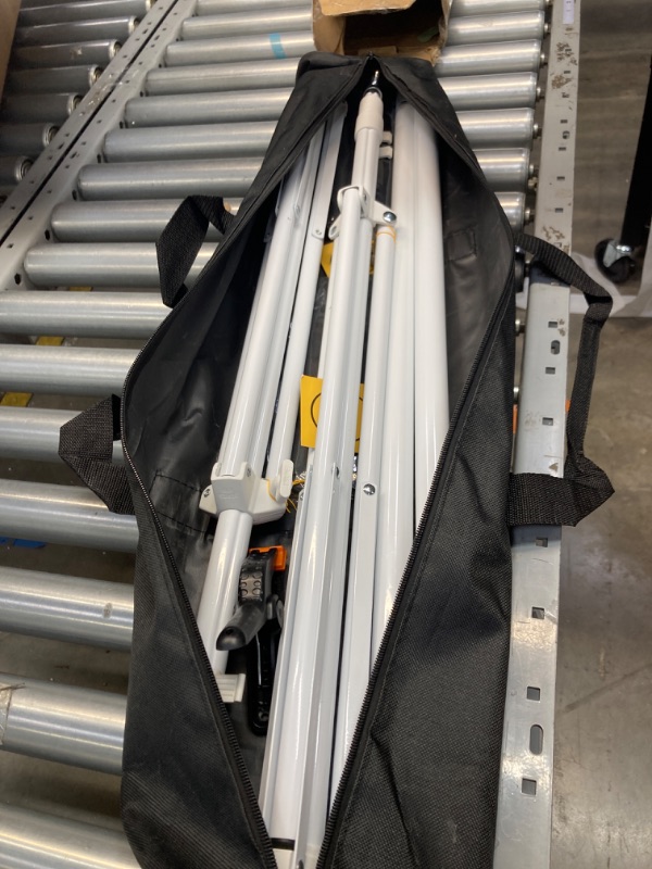 Photo 2 of ***MISSING CLAMPS*** EMART Backdrop Stand 10x7ft(WxH) Photo Studio Adjustable Background Stand Support Kit with 2 Crossbars, 8 Backdrop Clamps,2 Sandbags and Carrying Bag for Parties Events Decoration -White 10x7ft White