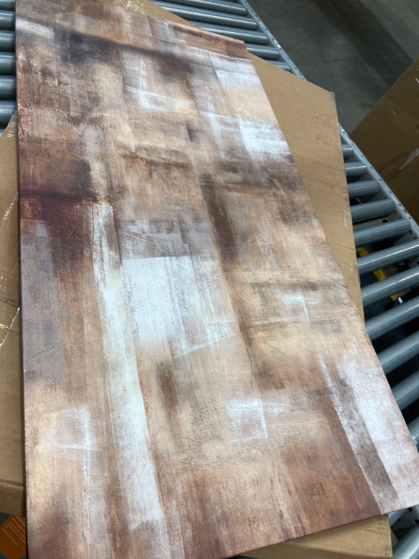 Photo 1 of arteWOODS Brown Abstract Wall Art Canvas Prints White Grey Retro Abstract Canvas Pictures for Living Room Bedroom Wall Decor Rustic Farmhouse Canvas Artwork for Office Home Decoration 24" X 48" 24.00" x 48.00" Brown Abstract Art