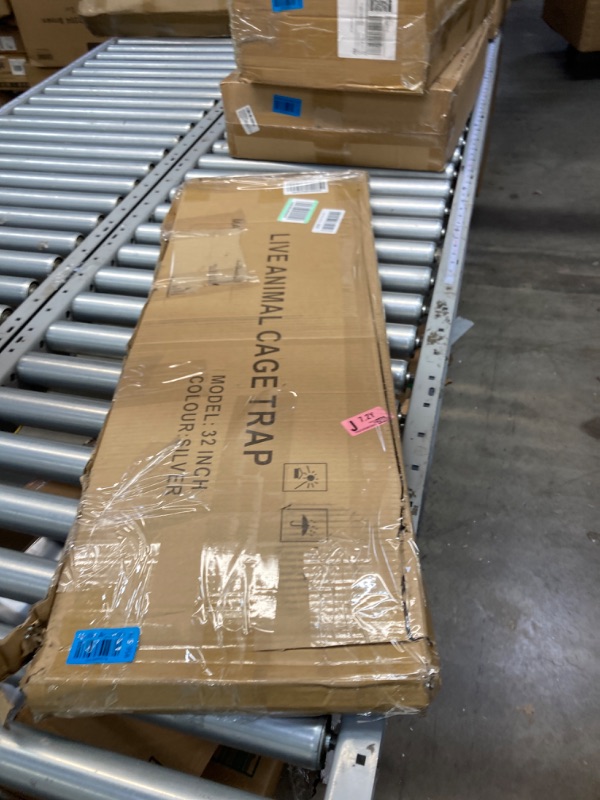 Photo 1 of Animal Traps,Live Animal Trap for Cats,Rabbits, Squirrels,cat Trap for Stray Cats, Live Traps for Raccoons, Stainless Steel Foldable with Pedal Triggers (32 x 11 x 12.6 inches)