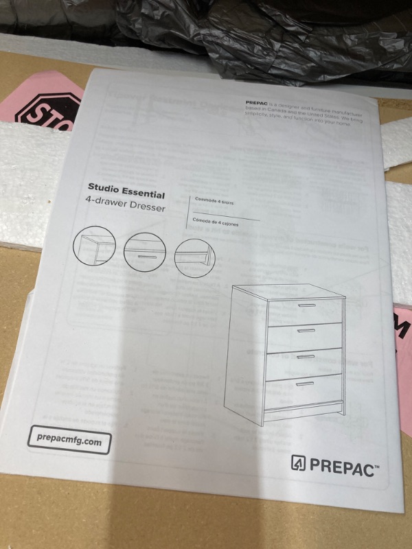 Photo 4 of Prepac Four Drawer Dresser, 18" D X 30" W x 36.5" H, Simply White