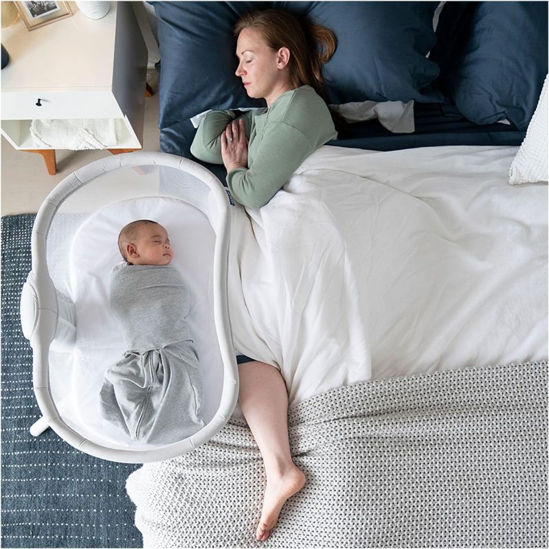 Photo 1 of HALO BassiNest Swivel Baby Bassinet, Soothing Center, Vibration and Sound, Luxe Series, Dove Grey Tweed