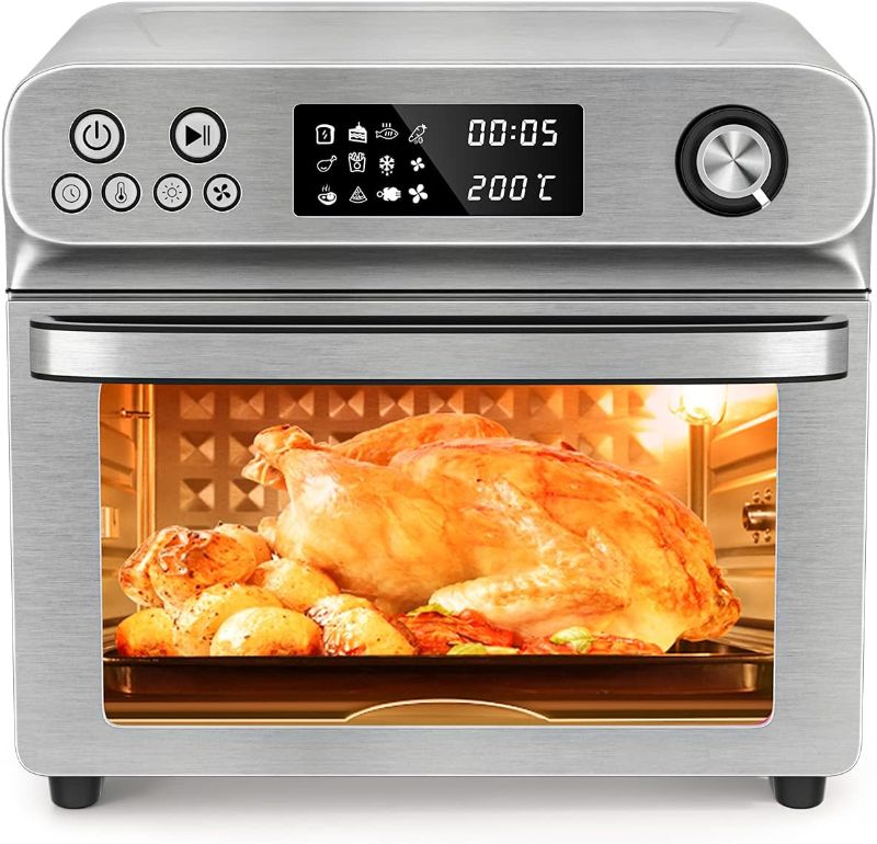 Photo 1 of **CLEAN ITEM BEFORE USE**Air Fryer Toaster Smart Oven, 6-in-1 Countertop Convection, 24-Quart Capacity, 50°-450°F Temperature Control Stainless Steel Air Oven