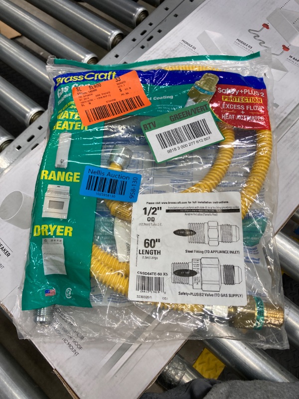 Photo 3 of 1/2 in. MIP x 1/2 in. MIP x 60 in. Gas Connector (1/2 in. OD) w/Safety+Plus2 Thermal Excess Flow Valve (53,200 BTU)