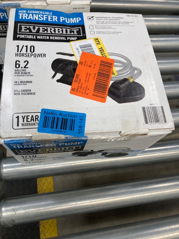 Photo 1 of 1/10 hp Transfer Pump