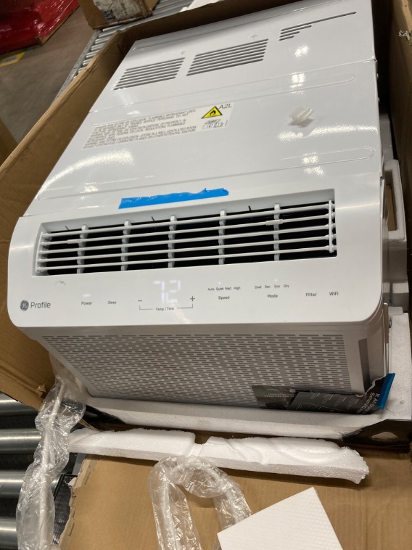 Photo 1 of GE Profile ClearView Window Air Conditioner Unit, 8,300 BTU, U-Shaped Adjustable Depth, Energy Efficient Cooling up to 350 sq ft., Ultra Quiet, SMART Home Capable, Includes Remote, White 8300 BTU Non-Inverter White