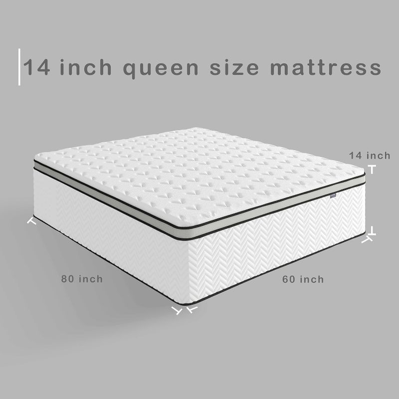 Photo 1 of 
Lynnbery Queen Mattress, 14 Inch Queen Size Hybrid Mattress with Memory Foam and Individual Pocket Spring for Motion Isolation, Pressure Relief, Medium Firm...