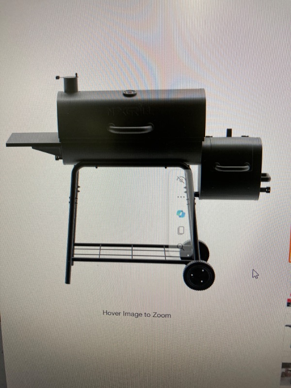 Photo 1 of 
29 in. Barrel Offset Charcoal Smoker and Grill in Black