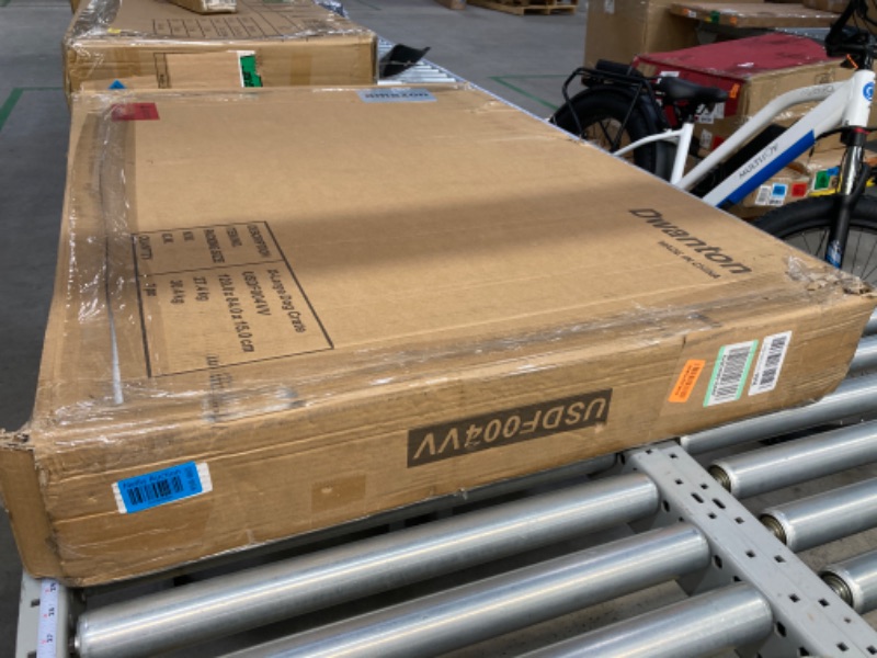 Photo 1 of DWANTON Dog Crate Furniture with Cushion, XL Wooden Dog Crate with Double Doors, Large Dog Crate Furniture, Dog Kennel Indoor, Extra Large, 43.3" L, Rustic Brown 43.3"L x 29.1"W x 31.7"H Rustic Brown