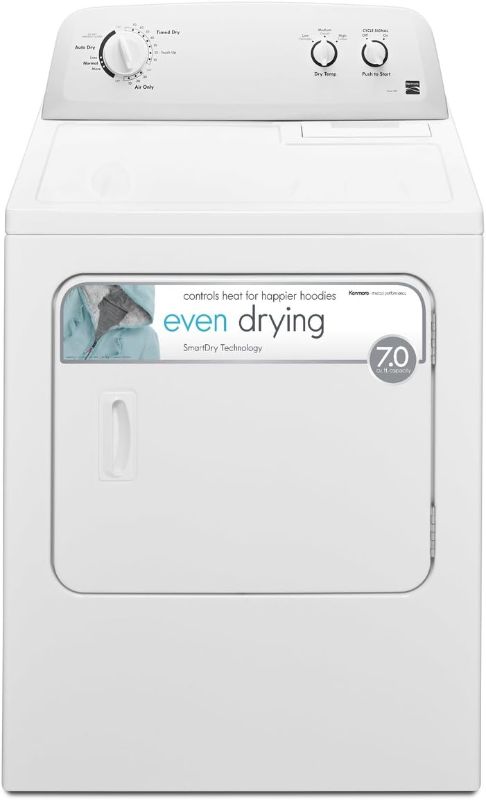 Photo 1 of ***(PARTS ONLY)***
Kenmore 29" Front Load Electric Dryer with Wrinkle Guard and 7.0 Cubic Ft. Total Capacity, White