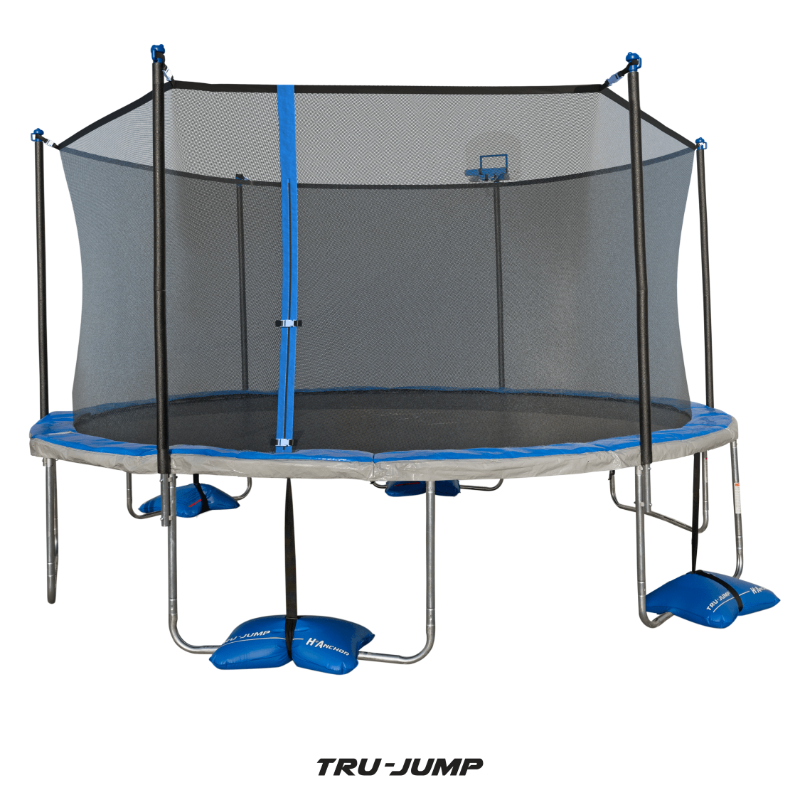 Photo 1 of TruJump 15' Trampoline, with Water Anchors, Airdunk, and Enclosure, Blue