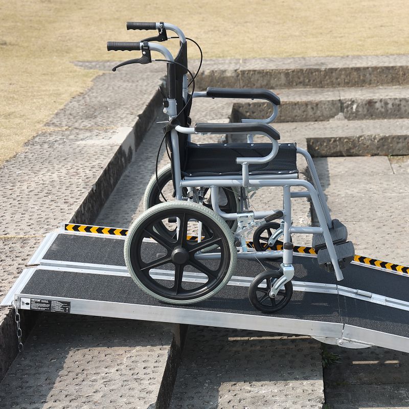 Photo 2 of Ktaxon 10ft Aluminum Multi-Folding Wheelchair Scooter Mobility Ramp Portable Non-Slip