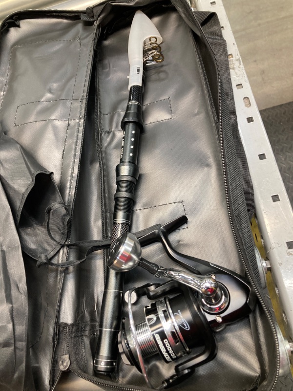 Photo 2 of ***FOR PARTS, REEL DOES NOT WORK*** Lixada Fishing Rod Combos with Telescopic Fishing Pole Spinning Reels Fishing Carrier Bag for Travel Saltwater Freshwater Fishing