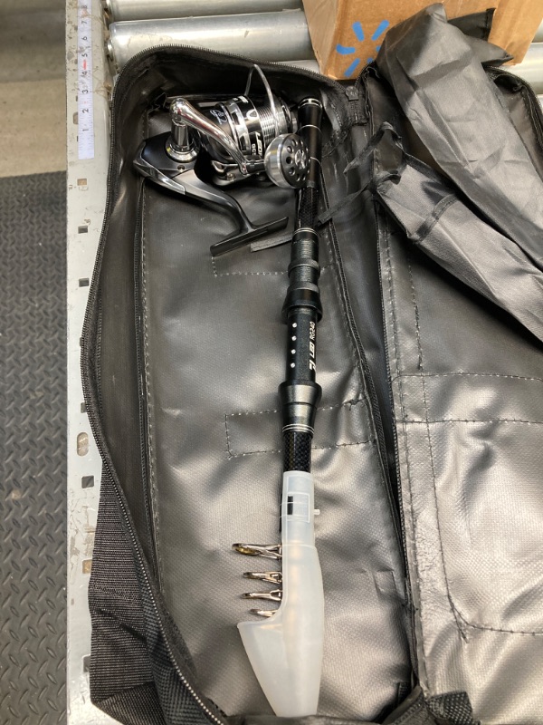 Photo 1 of ***FOR PARTS, REEL DOES NOT WORK*** Lixada Fishing Rod Combos with Telescopic Fishing Pole Spinning Reels Fishing Carrier Bag for Travel Saltwater Freshwater Fishing