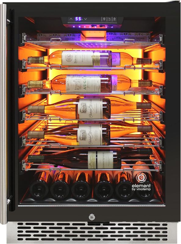 Photo 1 of ***(PARTS ONLY)***
Vinotemp 41 Bottle Wine Cooler Refrigerator Freestanding or Built-in Wine Fridge with Adjustable Digital Temperature Control, Dual-Paned Glass Door, and Safety Lock, 41 Bottle, Black