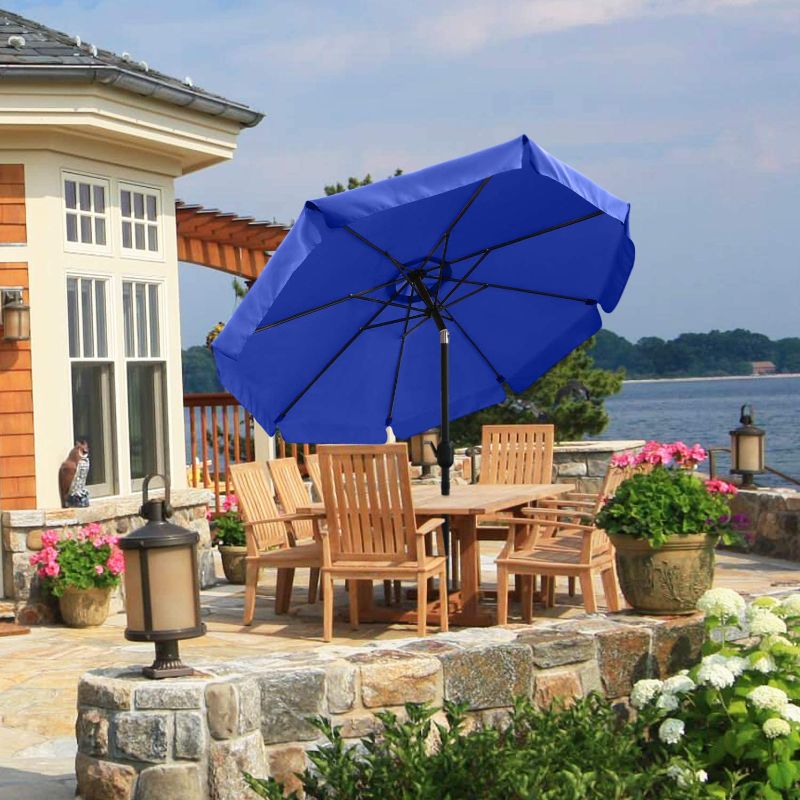 Photo 1 of ABCCANOPY 7.5ft Outdoor Market Patio Umbrella with Push Button Tilt, 13+Colors, Blue