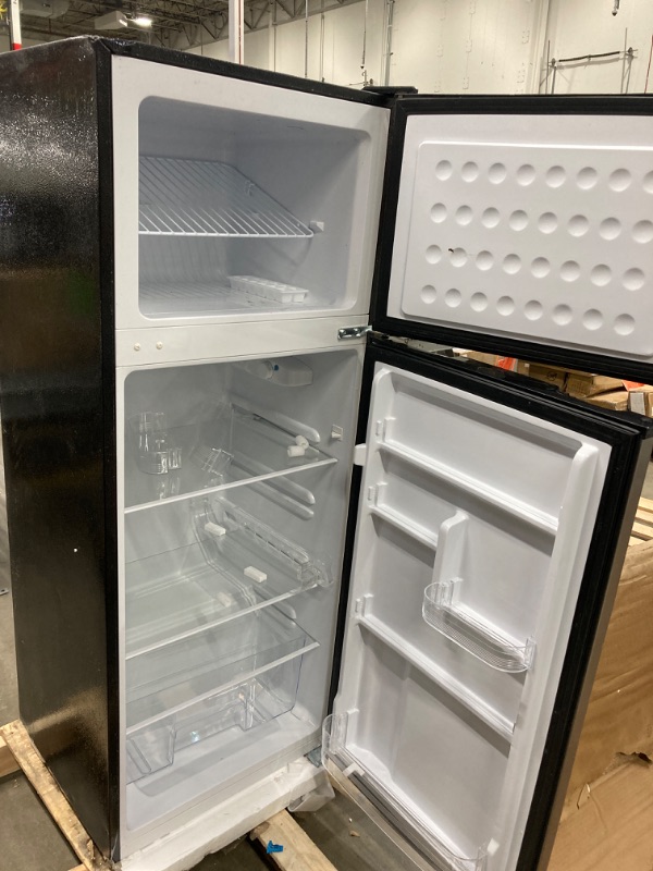 Photo 2 of Frigidaire EFR753-PLATINUM EFR753, 2 Door Apartment Size Refrigerator with Freezer, Retro Chrome Handle, cu ft, Platinum Series, Stainless Steel, 7.5, Silver https://a.co/d/6YGfd5z