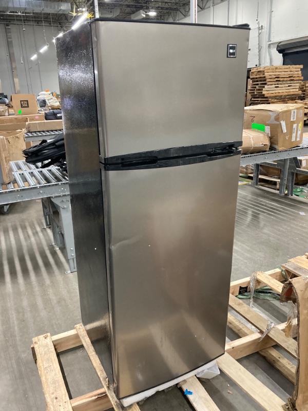 Photo 3 of ***DOES NOT WORK*** Frigidaire EFR753-PLATINUM EFR753, 2 Door Apartment Size Refrigerator with Freezer, Retro Chrome Handle, cu ft, Platinum Series, Stainless Steel, 7.5, Silver https://a.co/d/6YGfd5z