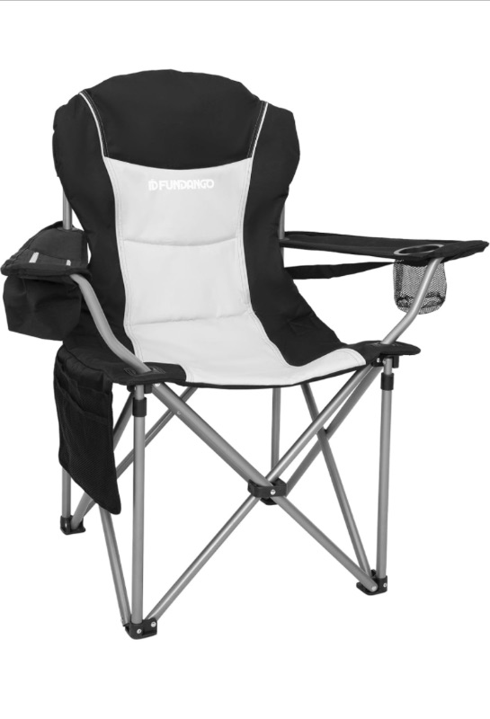 Photo 1 of FUNDANGO Camping Chairs for Adults, Outdoor Folding Chairs with Lumbar Back Support High Back Portable Camping Chair with Cup Holder for Hiking Lawn Picnic Outside Travel https://a.co/d/ddCzeul