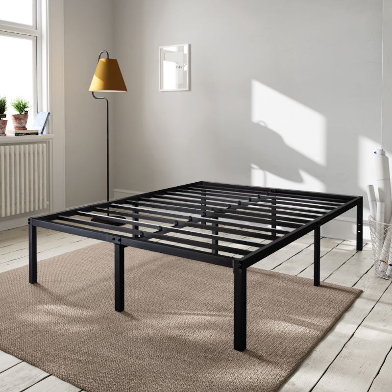 Photo 1 of Amolife Heavy Duty Queen Size Metal Platform Bed Frame with 16.5'' Large Under Bed Storage Space, Black