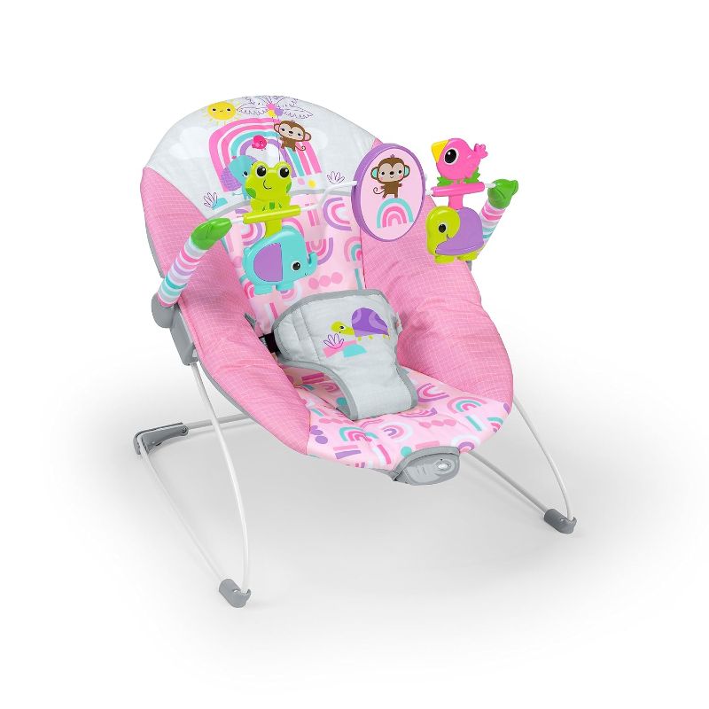 Photo 1 of  ***STOCK PHOTO FOR REFERENCED ONLY*** Pink Paradise Portable Baby Bouncer with Vibrating Infant Seat and -Toy Bar, Max Weight 20 lbs., Age 0-6 Months