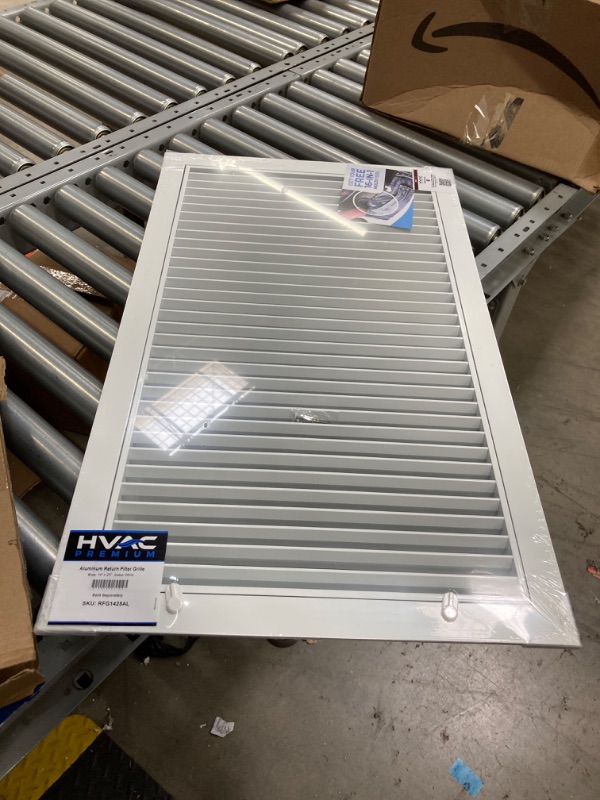 Photo 2 of 14" X 25" Aluminum Return Filter Grille - Easy Airflow - Linear Bar Grilles [Outer Dimensions: 16.5w X 27.5h] 14 X 25