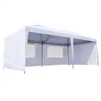 Photo 1 of ***FACTORY PACKAGED*** 10 ft. x 20 ft. Outdoor Gazebo Canopy Party Large Wedding Tent with 4 Removable Sidewalls and Easy Carrying Bag -White