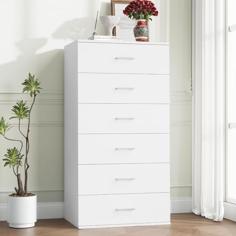 Photo 1 of ***STOCK PHOTO FOR REFERENCE ONLY/STYLE MAY VARY*** 6 Drawer Dresser White Dresser,Tall White Dresser with Large Capacity for Home