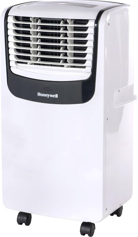 Photo 1 of Honeywell 9,000 BTU Portable Air Conditioner for Bedroom, Living Room, Apartment, 115V, Cools Rooms Up to 400 Sq. Ft. with Dehumidifier & Fan, 24-hour Timer, Remote, White/Black