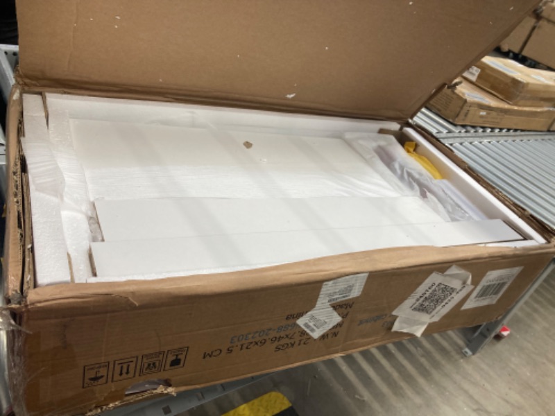 Photo 1 of ***FACTORY PACKAGED/SEELED*** Spirich Home Kitchen Island on Wheels, Rolling Cart with Storage Cabinet, Small Kitchen Island with Drop Leaf and Towel Rack for Dining Room, White