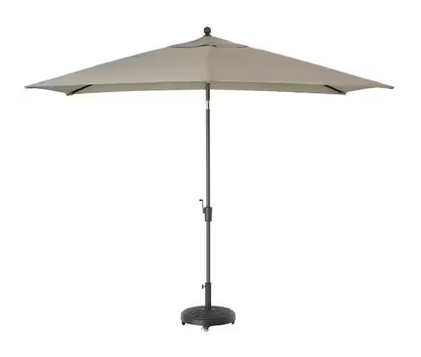 Photo 1 of 6.5 ft. x 10 ft. Aluminum Market Tilt Patio Umbrella in Riverbed