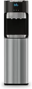 Photo 1 of Brio Bottom Loading Water Cooler Dispenser for 5 Gallon Bottles - 3 Temperatures with Hot, Room & Cold Spouts, Child Safety Lock, LED Display with Empty Bottle Alert, Stainless Steel