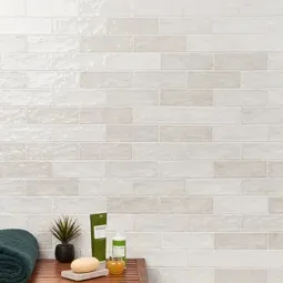 Photo 1 of CERAMIC GLAZED CLOE WHITE,  2.5"X8 GLOSSY WALL SUBWAY TILE PCS OF 76