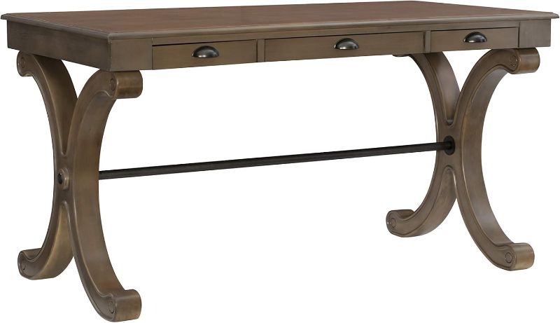 Photo 1 of ***1 OUT OF 2 BOXES/FACTORY SEALED*** POWELL COPANY Three Drawer Grey Powell Flagler Desk, 56.25”W x 28.5”D x 30.25”H