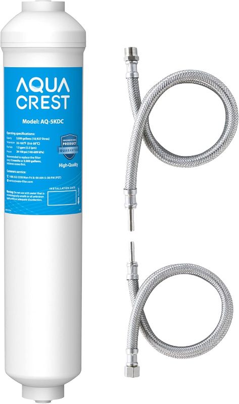 Photo 1 of ***MISSING 1 OF 2 HOSE*** AQUA CREST 5KDC Under Sink Water Filtration System, Direct Connect Under Sink Water Filter, Reduces PFAS, PFOA/PFOS, Chlorine, NSF/ANSI Tested 5K Gallons Ultra High Capacity, USA Tech