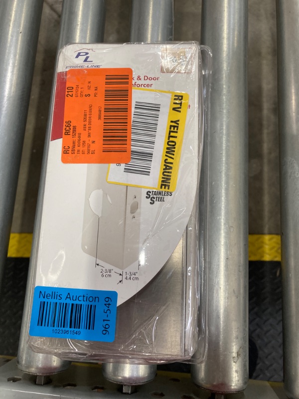 Photo 1 of ***PACKAGE DAMAGED***Prime-Line U 9586 Stainless Steel Lock and Door Reinforcement Plate for 1-3/4 In. Thick Doors, Stainless Steel Finish (Single Pack) 1-3/4 in. Stainless Steel