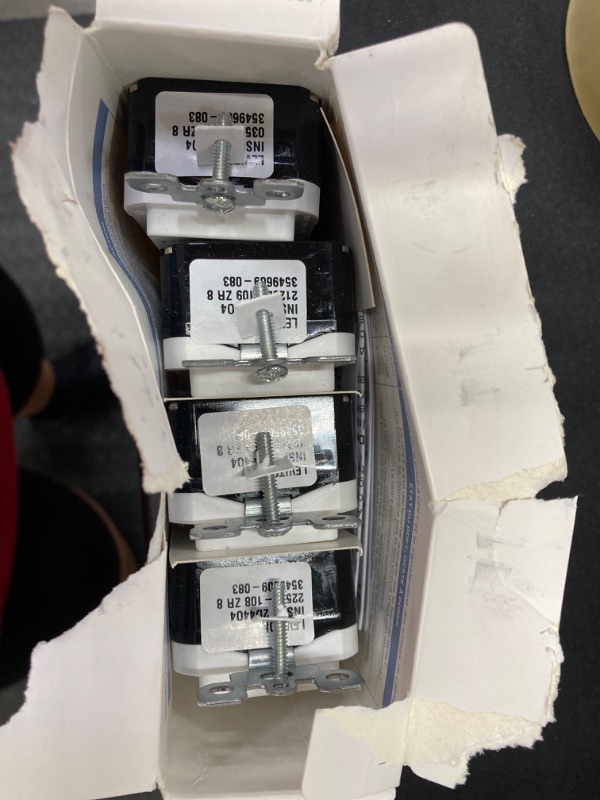 Photo 2 of ***PACKAGE DAMAGED***Leviton GFNT2-4W Self-Test SmartlockPro Slim GFCI Non-Tamper-Resistant Receptacle with LED Indicator, Wallplate Not Included, 20-Amp, White (4 Pack)