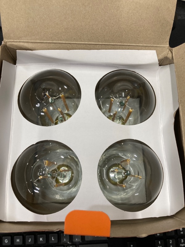 Photo 2 of ***PACKAGE DAMAGED*** 100-Watt Equivalent ST19 Dimmable Straight Filament Clear Glass E26 Vintage Edison LED Light Bulb Soft White (4-Pack)