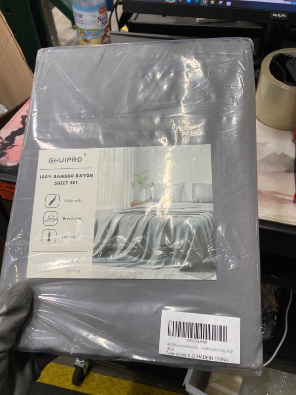 Photo 2 of GHUIPRO Cooling Sheets King Size,Grey