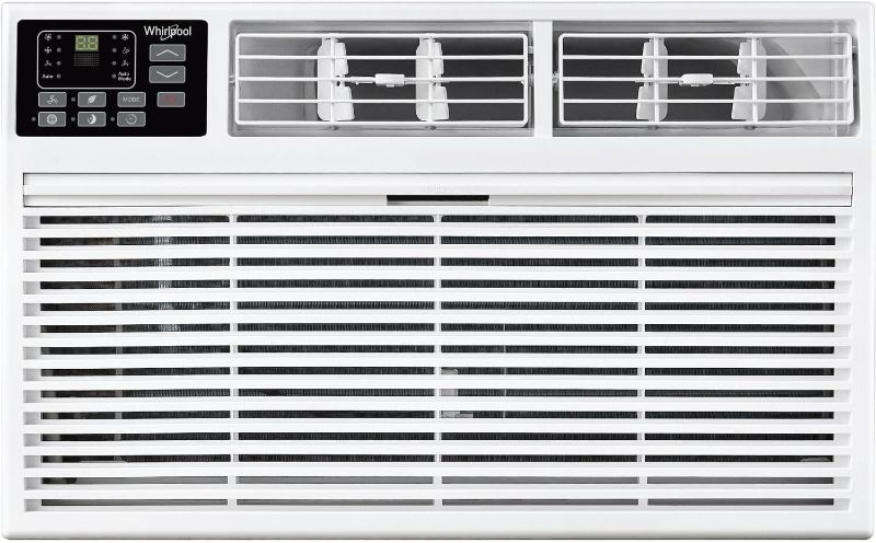 Photo 1 of ***SEE PHOTOS FOR DAMAGES*** Whirlpool 12,000 BTU Through the Wall Air Conditioner, 115V, Cools up to 550 Sq. Ft for Living Room, Bedroom, Kitchen, Apartment, with Dehumidifier, Remote Control, Digital Display, 24H Timer, White