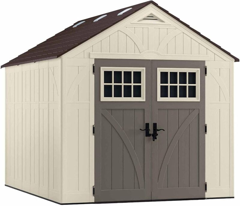 Photo 1 of ***2 BOXES/SET*** 8' x 10' Heavy-Duty Resin Tremont Storage Shed, Sand Lawn