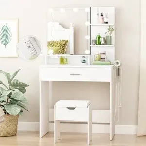 Photo 1 of ***STOCK PHOTO FOR REFERENCE ONLY PRODUCT STYLE VARIES*** WHITE VANITY SEAT WITH CUSHION NO MIRROR  